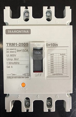 Disjuntor Tripolar 150A 25KA - TRM1 250s - Marca Tramontina