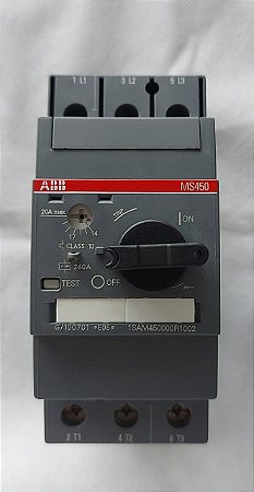 Disjuntor Motor 20A (14-20) 50 KA MS450 ABB cod.1305