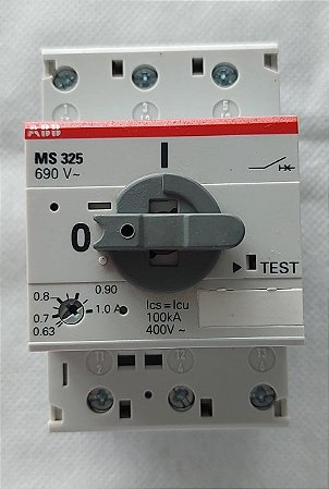 Disjuntor Motor 1A(0,63-1) 75KA MS325 ABB cod.9290