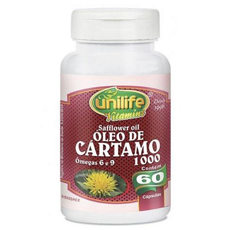 Óleo de Cártamo (Sunflower oil) 60 cápsulas de 1000mg (de óleo de cártamo) – Unilife Vitamins