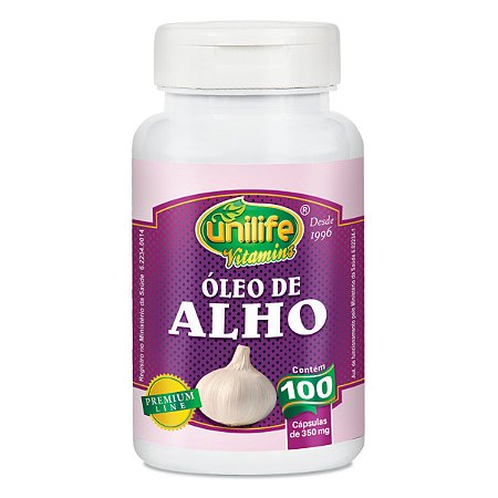 Óleo de Alho – contém 100 cápsulas de 250mg de óleo de alho – Unilife Vitamins