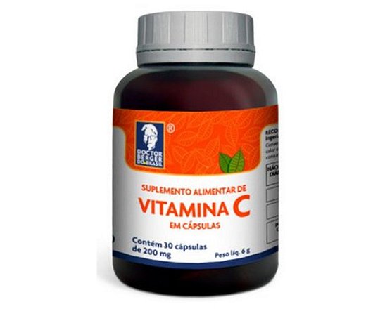 Suplemento de Vitamina C em cápsulas – 30 cápsulas de 200mg – Doctor Berger.