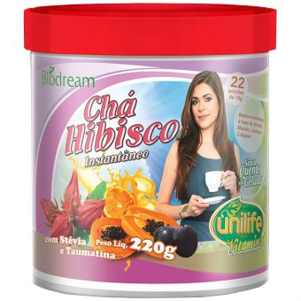 Chá de Hibisco Instantâneo 220g - Unilife vitamins