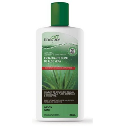 Enxaguante Bucal 60% Aloe Vera Menta Mint 170ml/ Com Própolis – Infinity Aloe