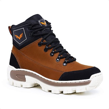 Bota Coturno Masculino Sapato de Couro Legitimo Palmilha de GeL