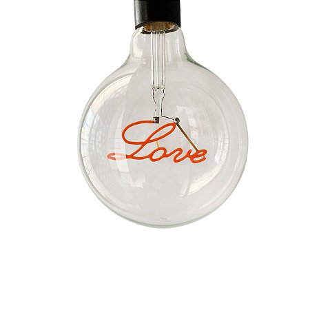 Lâmpada Filamento Led Decorativa com Escrita Love Rosa G125 3W