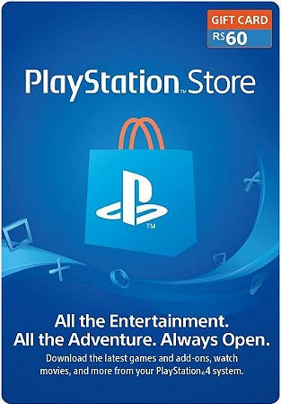 Cartão Virtual PlayStation Store - R$60