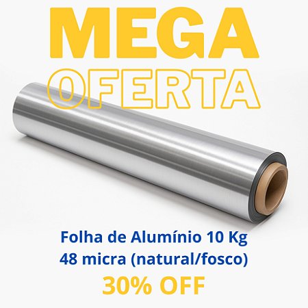 Bobina Folha De Alumínio 48 micra x 60 cm largura x 121 metros