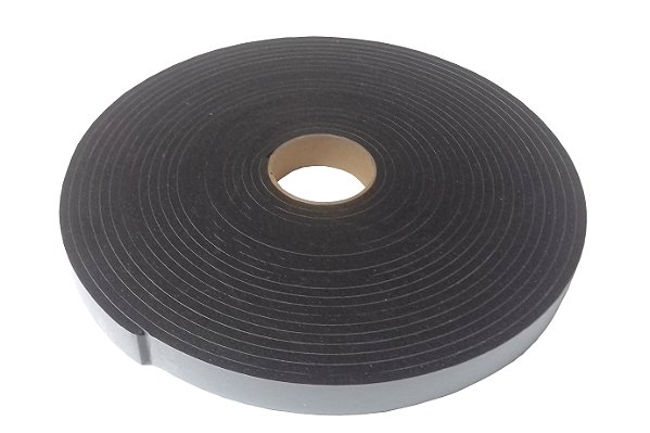 Fita Antirruído em Espuma de PVC Preto - 4mm x 10mm x 10m