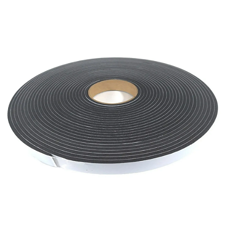 Fita de Vedação em Espuma de EPDM Preto Adesivado 1 face - 8mm x 15mm x 10metros