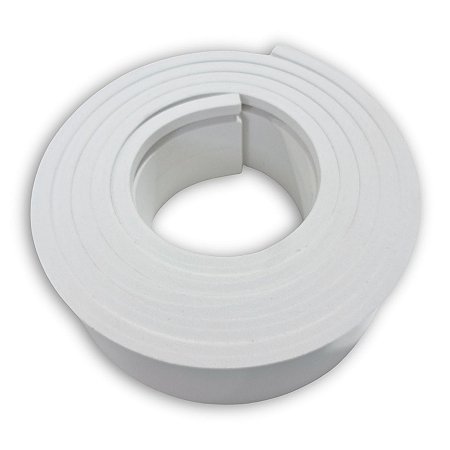 Rodapé de EVA Branco Frisado autocolante - 10mm x 70mm x 2,5 metros