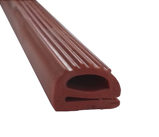 Perfil de Silicone Tipo "e" 15 mm x 15 mm Vermelho Óxido 300 ºC - Metro