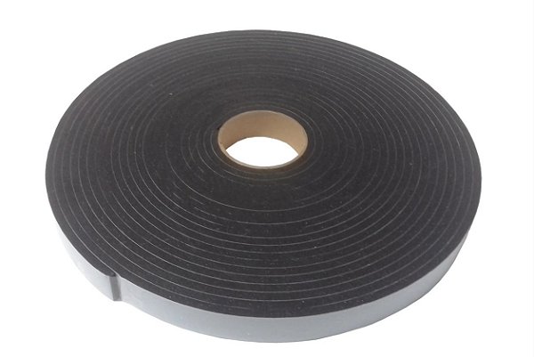 Fita de Vedação em PVC Preto Adesivado 1 face - 05mm x 12mm x 10m