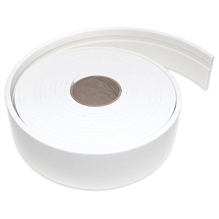 Rodapé de EVA Branco Frisado Autocolante - 5mm x 50mm x 5 metros