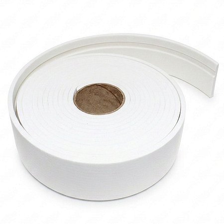 Rodapé de EVA Branco Frisado Autocolante 10mm x 70mm x 10 metros