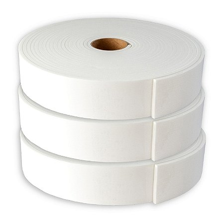 Painel Ripado de EVA Branco Autoadesivo- 5mm x 50mm x 10metros - Kit com 3 rolos