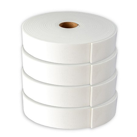 Painel Ripado de EVA Branco Autoadesivo- 5mm x 50mm x 10metros - Kit com 4 rolos