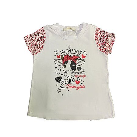 T-shirt Girls M/c Confort Branco Ref. 4811Tg0 - V1