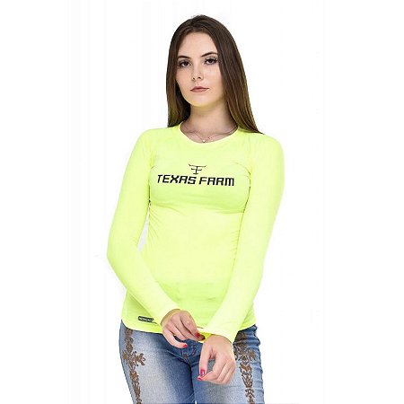 Camiseta Termica Uvf100 - Texas Farm - Amarelo Neon - Tam. M