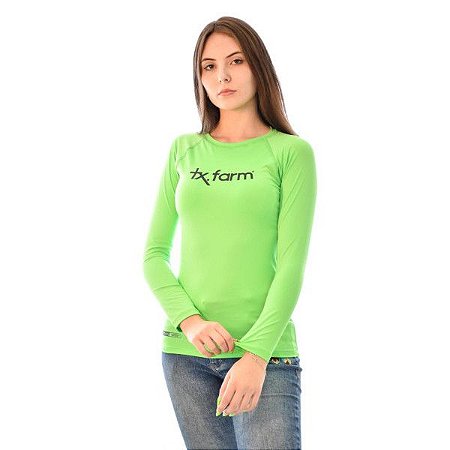 Camiseta Termica Uvf100 - Texas Farm - Verde Neon - Tam. G