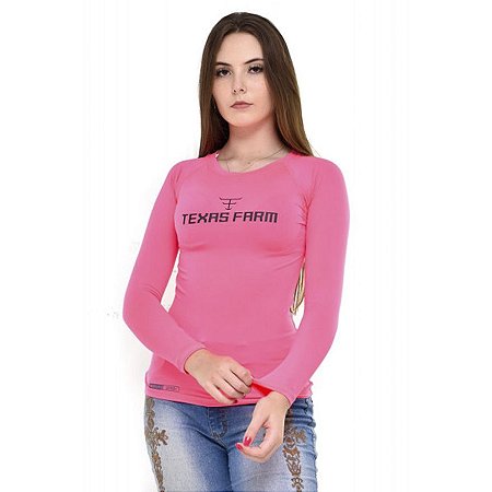 Camiseta Termica Uvf100 - Texas Farm - Rosa Neon - Tam. Gg