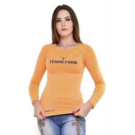 Camiseta Termica Uvf100 - Texas Farm - Laranja Neon - Tam. M