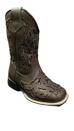 Bota Texana Mexicana Infantil - Cafe Bronze Ref. 10-6041