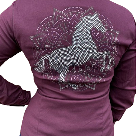 Camisete Ml Fem Apache Strass Vinho - Mod. 001
