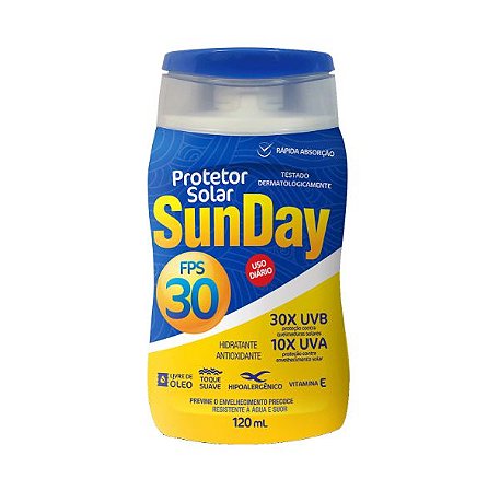 Protetor solar Sunday Nutriex FPS 30 120 mL