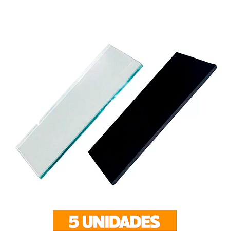 5x Lente para mascara de solda Preta (ton 10) ou Incolor - Kalipso