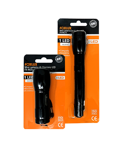 Mini Lanterna De alumínio led 1 led alto brilho FoxLux 2 tamanhos
