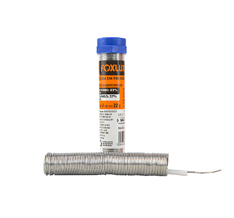 ESTANHO SOLDA LIGA 63/37 FIO 1mm TUBO FOXLUX
