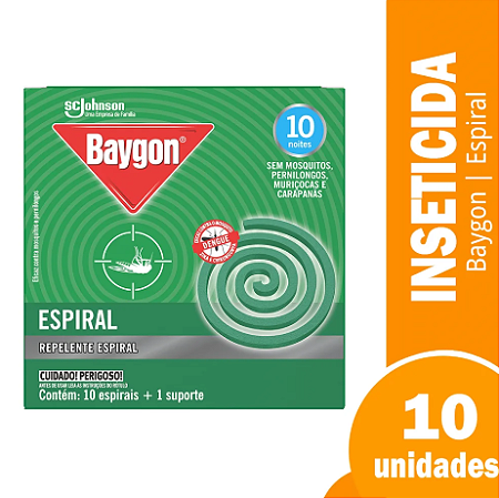 Repelente Espiral Baygon com 10 Unidades e 1 Suporte