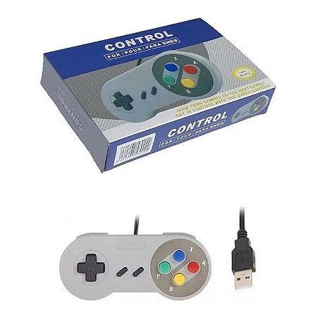 Controle Joystick USB . Designer Retrô Super Nintendo Snes - R$:30,00