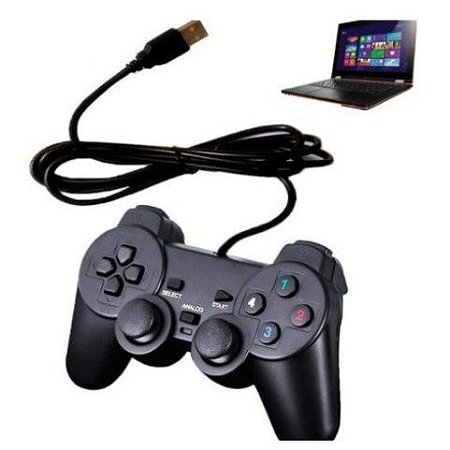 Controle Joystick USpara PC Laptop Notebook Dual com fio - R$:59,90