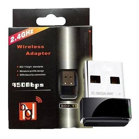 Adaptador Wireless Wifi USB Mini Nano 802. 11n - R$:29,50