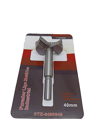 Broca Forstner 40mm P/ Dobradiça De Armário Liga Industrial