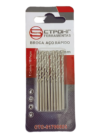 Kit Broca Aco Rapido Hss 2.5mm Para Metal