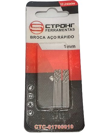 BROCA AÇO RÁPIDO ( HSS) 1MM 10 PEÇAS