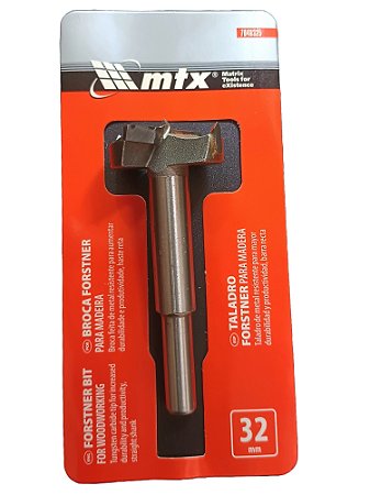 BROCA FORSTNER 32MM EM HSS E METAL RESISTENTE P/ FECHADURAS