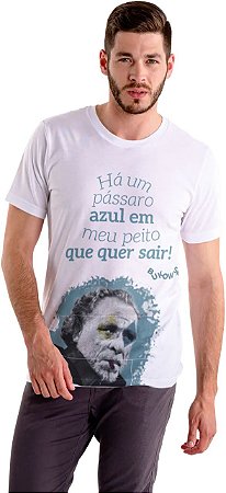 Camiseta Bukowski "Há Um Pássaro Azul Em Meu Peito!"