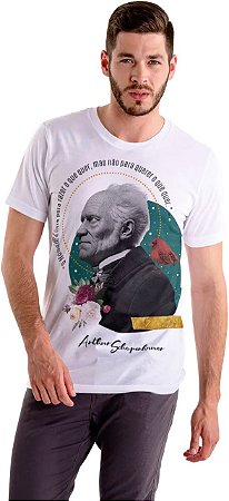 Camiseta Schopenhauer "O Homem É Livre Para Fazer O Que Quer, Mas Não Para Querer O Que Quer"