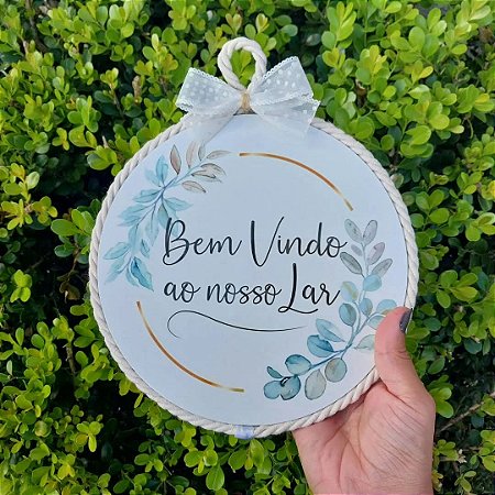 Placa Redonda de Porta Bem Vindo