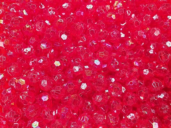 Bola vermelha sextavada irisada 10mm 50 gramas