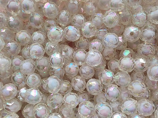 Bola cristal sextavada irisada com miolo 12mm 500