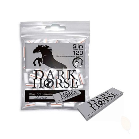 Kit com Filtro Slim e Seda Silver 78mm Dark Horse
