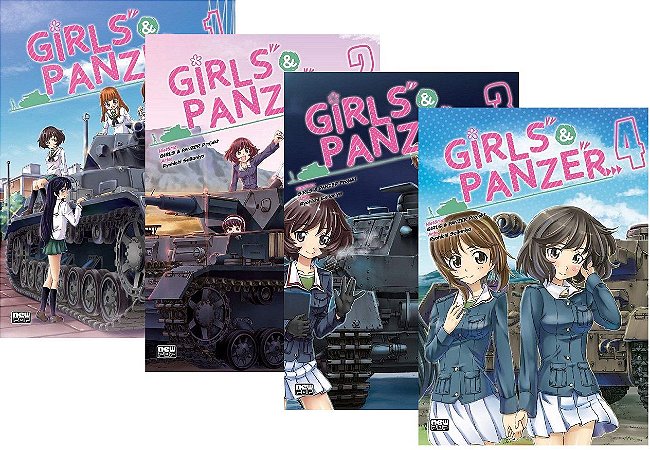 Girls & Panzer - Volumes 01, 02, 03 e 04 - Completo (Itens novos e lacrados)