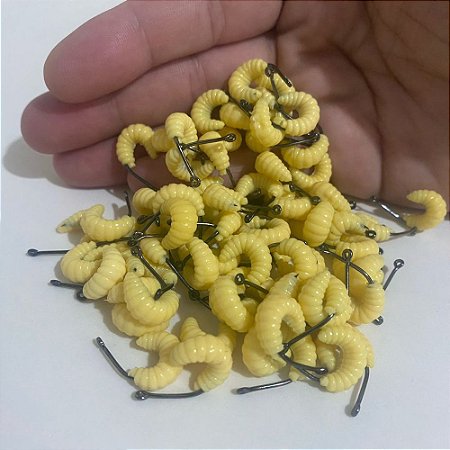 Isca Artificial de Bicho da Laranja Com Anzol Para Tilápia