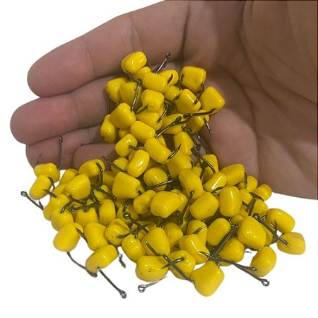 Isca Artificial de Milho Aromatizado Com Anzol Para Carpa e Tilápia