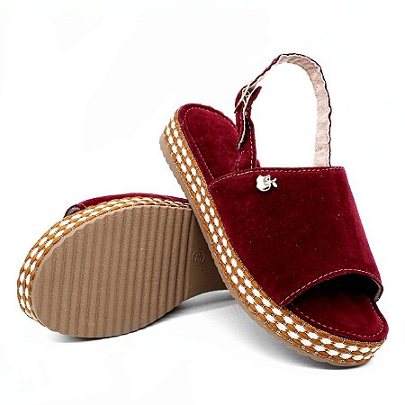 sandalia anabela marsala